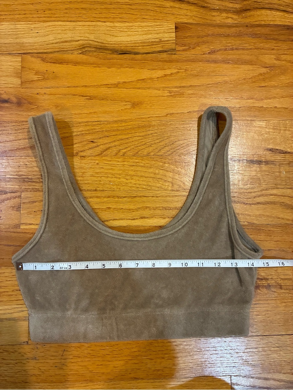 Zara Taupe Terry Cloth Crop Tank